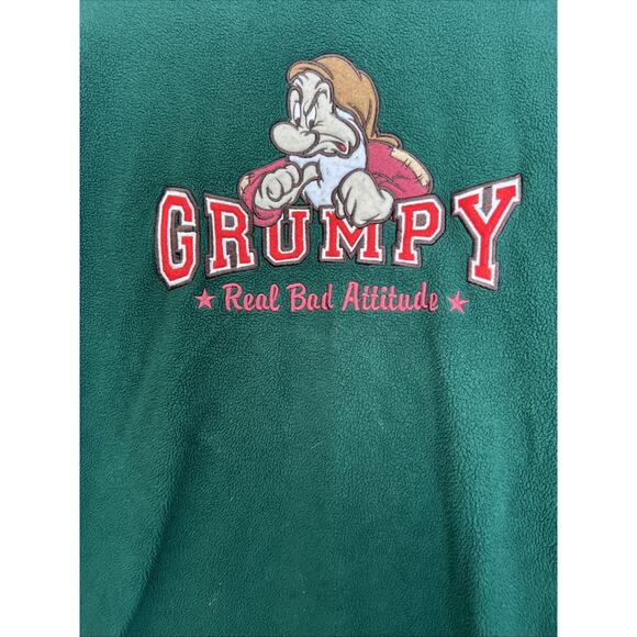 Vintage Disney Sweater Unisex Size S Green Grumpy Embroidered Crewneck Pullover - Picture 2 of 4